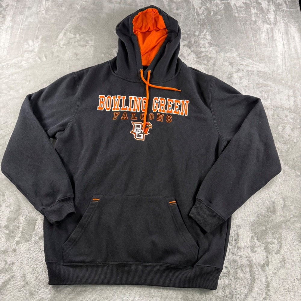 Colosseum Bowling Green Falcons Hoodie Mens Large Black Orange‎ NCAA Sweatshirt